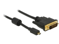Delock - Adapterkabel - dobbeltlink - DVI-D han til mikro HDMI han - 1 m - sort