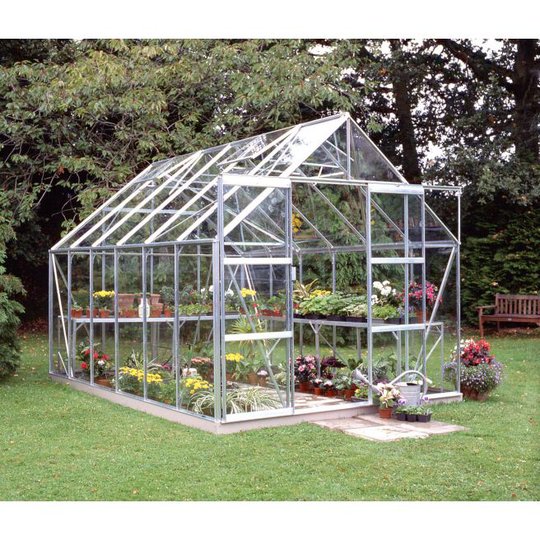 Halls Magnum 128 Drivhus 9,9m² med 3 mm hærdet glas inkl. fundament - F09653