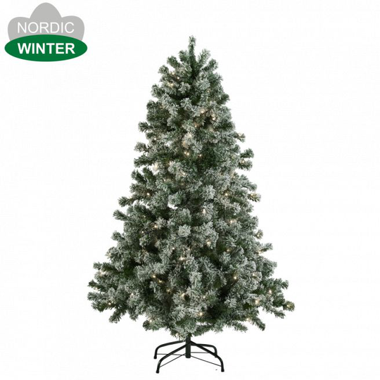 Juletræ kunstigt NORDIC WINTER 180 x 118 cm med lys og sne - 780-009