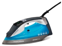 Morphy Richards Saturn Steam Intellitemp, Tør & dampstrygejern, Keramisk strygesål, 3 m, Sort, Blå, Grå, 40 g/min, 0,35 L