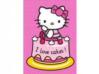 Hello Kitty Jeg Elsker Kage Tæppe Design 20 - 95 x 133 cm