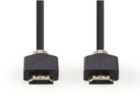 Nedis - HDMI-kabel - HDMI han lige til HDMI han lige - 2 m - antracit (sort) - rund, 4K support