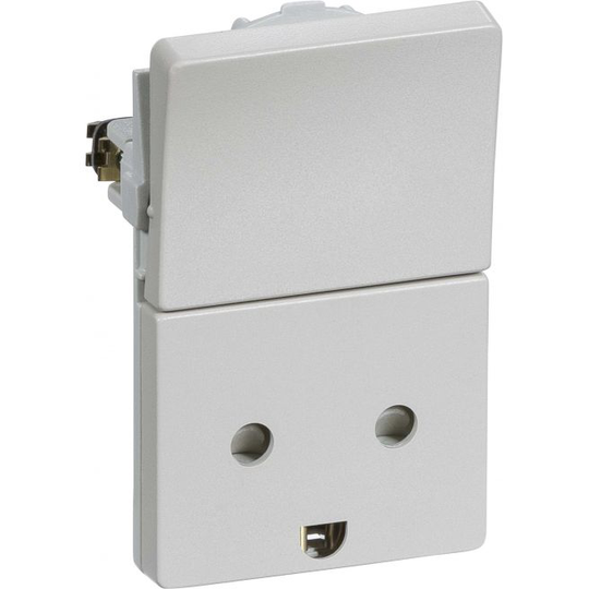 LK Fuga Stikkontakt Med Jord 1 1/2 Modul, 2p Lysegrå - 501D50142L