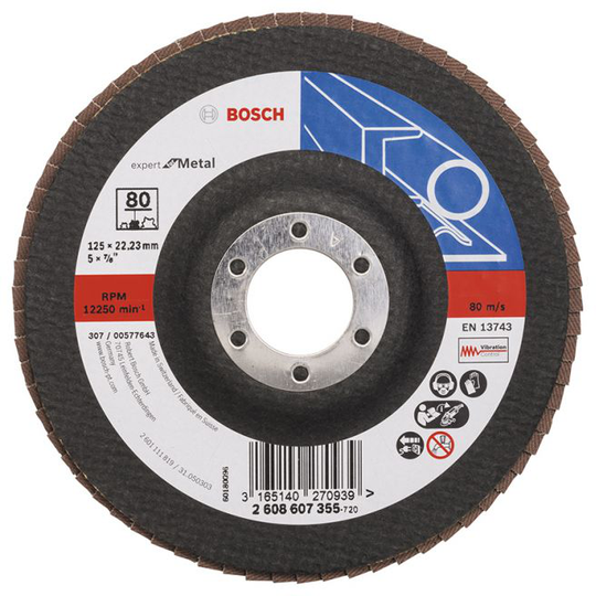 Bosch Lamelslibeskive Bm 125x22mm K80 Flad - 2608607355