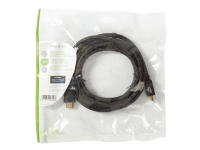Nedis - HDMI-kabel med Ethernet - HDMI han til HDMI han - 3 m - sort - rund