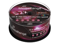 MediaRange - 50 x CD-R - 700 MB (80 min) 52x - hvid - printbar overflade for ink jet - spindle