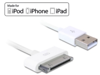 Delock - Opladning/datakabel - Apple Doc han til USB han - 1.8 m - hvid - for Apple iPad/iPhone/iPod (Apple Dock)
