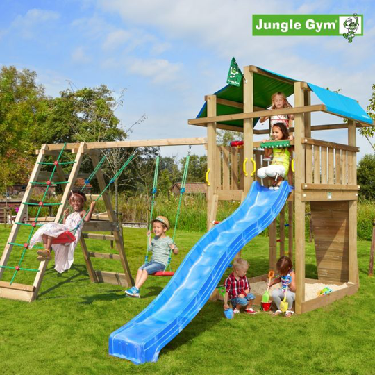Jungle Gym Fort legetårn komplet inkl. climb module xtra ekskl. rutschebane - 804-275CB