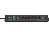 Brennenstuhl H05VV-F 3G1.5, 3 m, 6 AC stikkontakt(er), Indendørs, IP20, Sort, 10 A