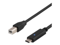 DELTACO USBC-1016 - USB-kabel - USB-C (han) til USB Type B (han) - USB 2.0 - 2 m - omvendelig C-stikforbindelse - sort