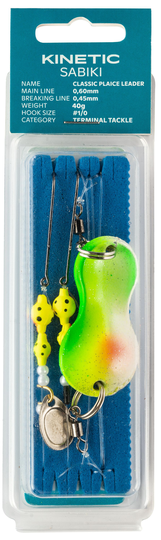 Kinetic Sabiki Plaice Leader/Spoon 40g Hvid/Grøn