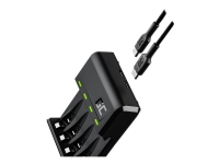 Green Cell VitalCharger - Batterioplader - 4 x batterier lader op - 0.5 Watt - 1.2 A - sort