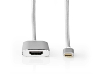 Nedis - Video/audiokabel - USB-C han til HDMI, USB-C hun - 2 m - sølv - formet, 4K support