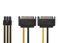 Nedis CCGP74205VA015, 0,15 m, 2 x SATA 15 stikben, PCI-E (6-pin), Hanstik, Hunstik, Lige