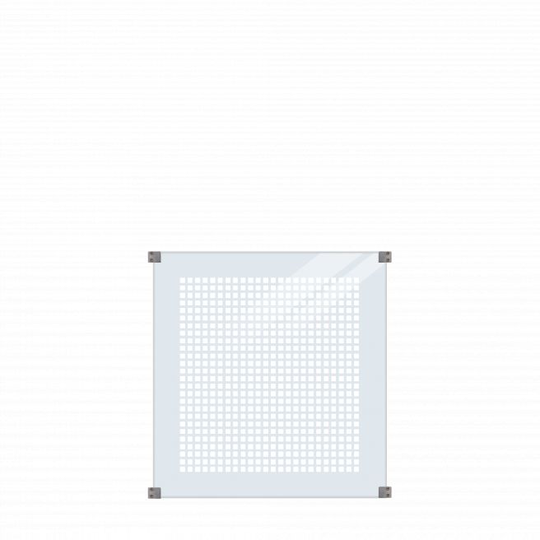 Plus Glashegn m/silketryk inkl. 4 runde beslag - B 90 cm x H 91 cm