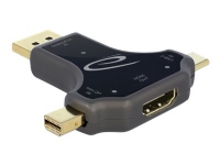 Delock - Videoadapter - DisplayPort, Mini DisplayPort, USB-C han til HDMI hun - antracit (sort) - 4K support