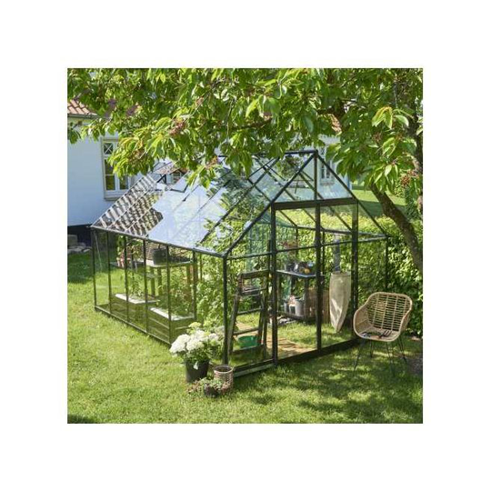 Halls Qube 812 sort m/ 3 mm hærdet glas - F09863