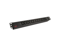 ROLINE 30.18.9006, 11 AC stikkontakt(er), C13 forbinder, 250 V, 50 - 60 Hz, Sort, 44,4 mm