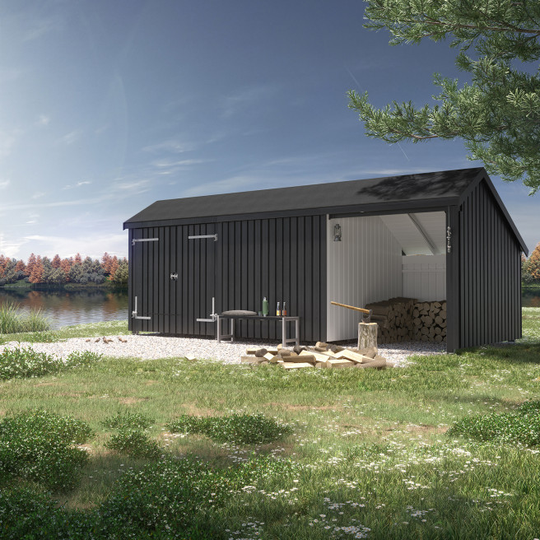 Plus Multihus 3-moduler med dobbeltdør - 15,5 m² ubehandlet - 167591-1