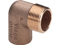 Vinkel 90gr 1/2 -15 mm - rørgevind nippel og loddemuffe
