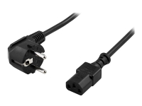 DELTACO DEL-111C - Strømkabel - CEE 7/7 (han) vinklet til IEC 60320 C13 lige - AC 250 V - 10 A - 7 m - sort