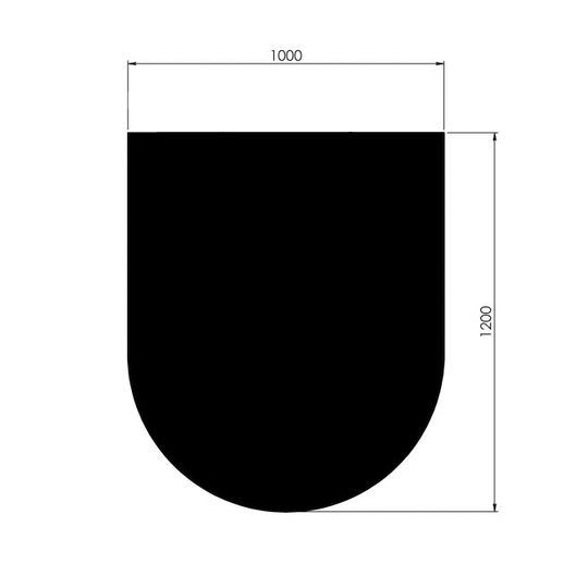Morsø Gulvplade I Stål Halvrund 110x85 Cm Sort