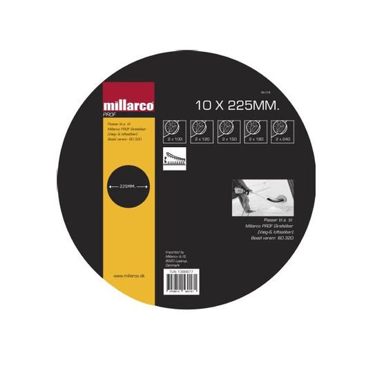 Millarco Slibepapir 225 mm. (girafsliber) - 10 stk.