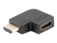 Lanberg - High Speed - HDMI adapter - HDMI han venstrevinklet til HDMI hun - sort - 4K support