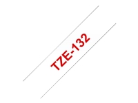 Brother TZe-132 - rød på klar 12mm x 8m