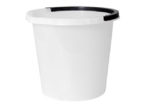 Spand 10 ltr Rund med Hank Hvid,5 stk/krt