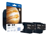 Brother LC1240 Twin-Pack - 2 pakker - sort - original - blister med akkustik / elektromagnetisk alarm - blækpatron - for Brother DCP-J525, J725, J925