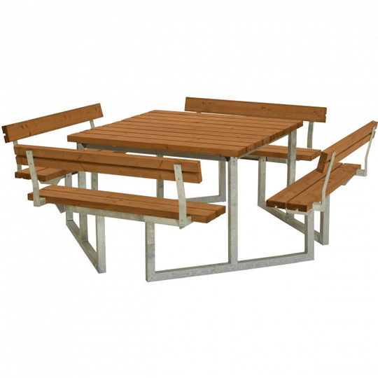 Plus Twist Bord/Bænkesæt m/4 ryglæn 227 cm - Teak