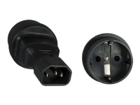 MicroConnect - Stikadapter - IEC 60320 C14 til CEE 7/7 (hun) - sort