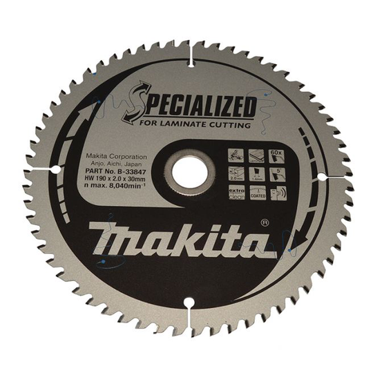 Makita Hm Klinge 190x20x60z Specializ - B-33847