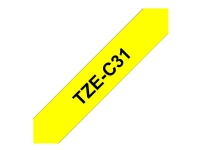 Brother TZe-C31 - Sort på fluorescerende gul - Rulle (1,2 cm x 5 m) 1 kassette(r) lamineret bånd - for Brother PT-D210, D600, H110 P-Touch PT-1005,