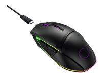Cooler Master MasterMouse MM831 - Mus - ergonomisk - optisk - 6 knapper - trådløs, kabling - 2.4 GHz, Bluetooth 4.2 - trådløs modtager (USB) - sort