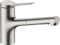 HG Zesis M33 køkkenarmatur - etgrebsbatteri 219mm tud t/kv/udtr.br Steel-optik