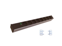 Retex 24155028, Basis, 0U/1U, Aluminium, Aluminium, Sort, 8 AC stikkontakt(er), Type K