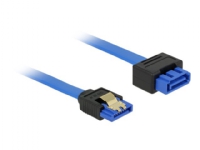 Delock - SATA-forlængerkabel - Serial ATA 150/300/600 - SATA (R) til SATA (P) haspet - 70 cm - blå