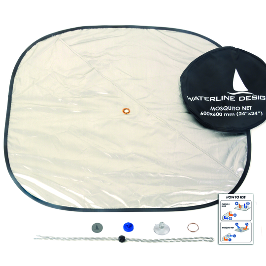 Solsejl med ventilation til luger – standard waterline design