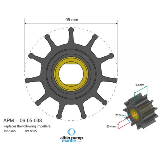 Premium fip impeller pn 06-05-038