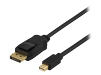 DELTACO - DisplayPort kabel - Mini DisplayPort han til DisplayPort han - 1 m - sort