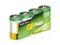GP Batteries Super Alkaline Size D, LR20, 1.5V, 4-pack /151037