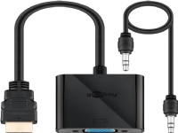 Goobay 71803, 0,15 m, HDMI Type A (Standard), VGA (D-Sub) + 3.5mm, Hanstik, Hunstik, Lige