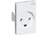 LAURITZ KNUDSEN Clic'line® stikkontakt EDB 2 polet med jord 16A 250V hvid.